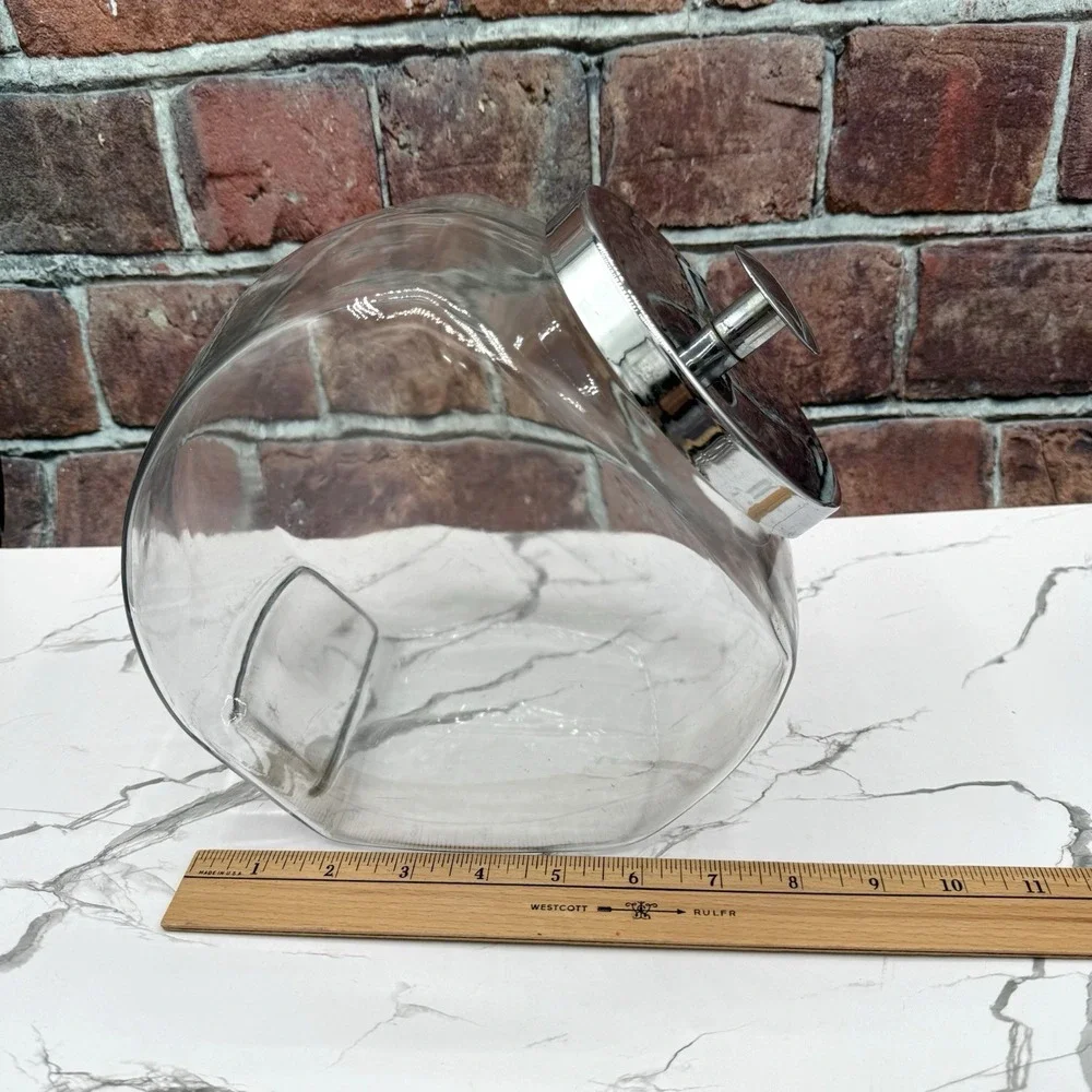 Vintage‎ Glass Penny Candy Slant Counter Jar General Store Jar 1 Gallon Canister